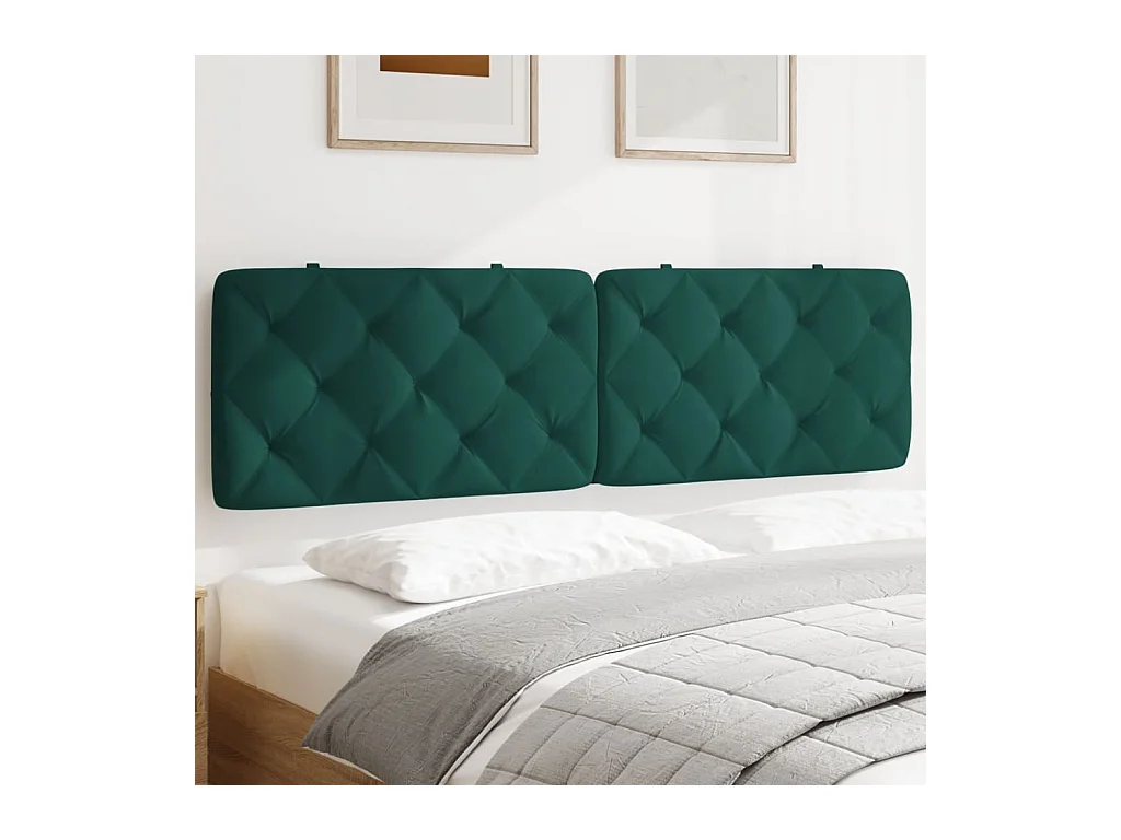 Coussin de tête de lit vert foncé 180 cm velours