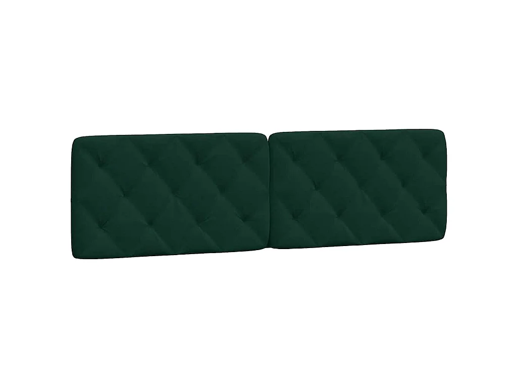 Coussin de tête de lit vert foncé 180 cm velours