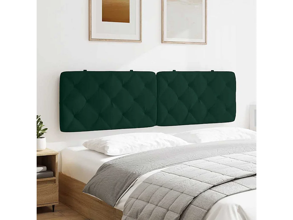 Coussin de tête de lit vert foncé 180 cm velours