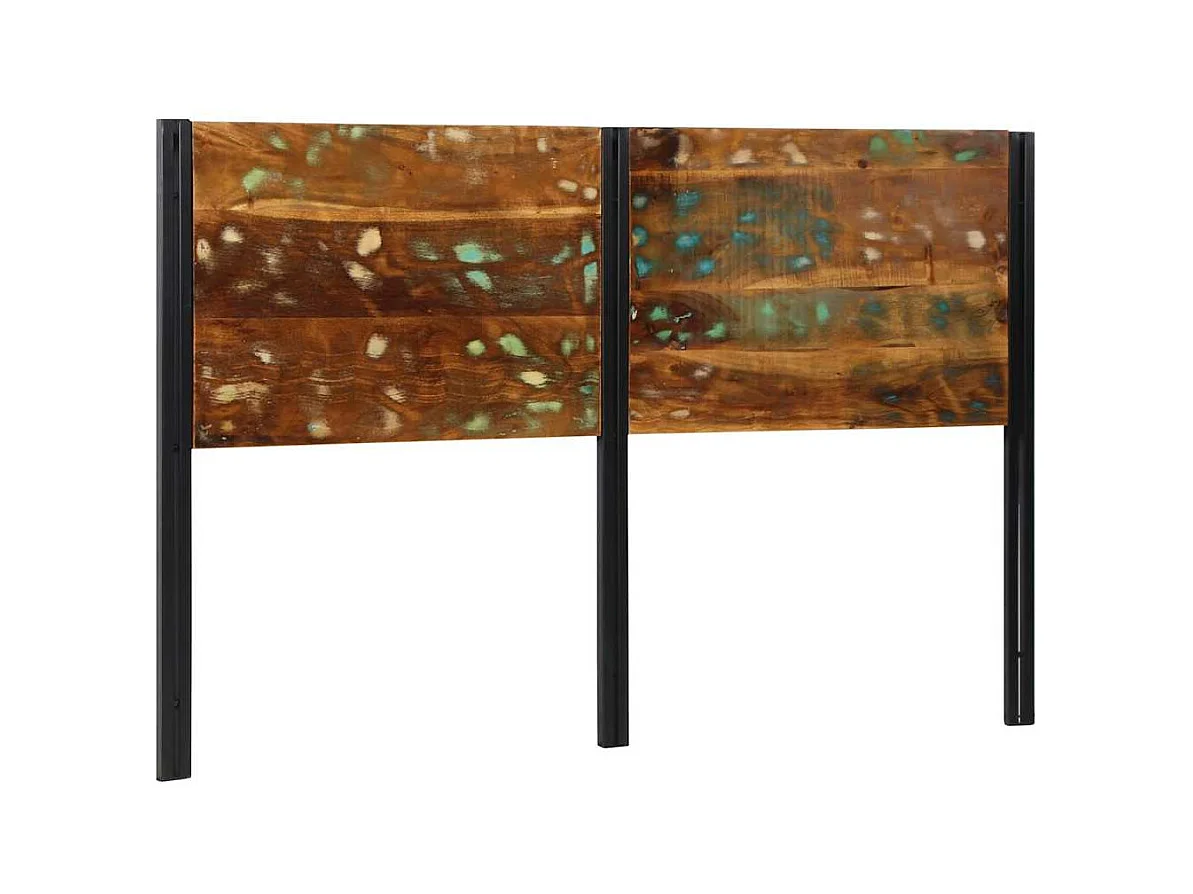 Testiera 160 cm in Legno Massello di Recupero e Ferro
