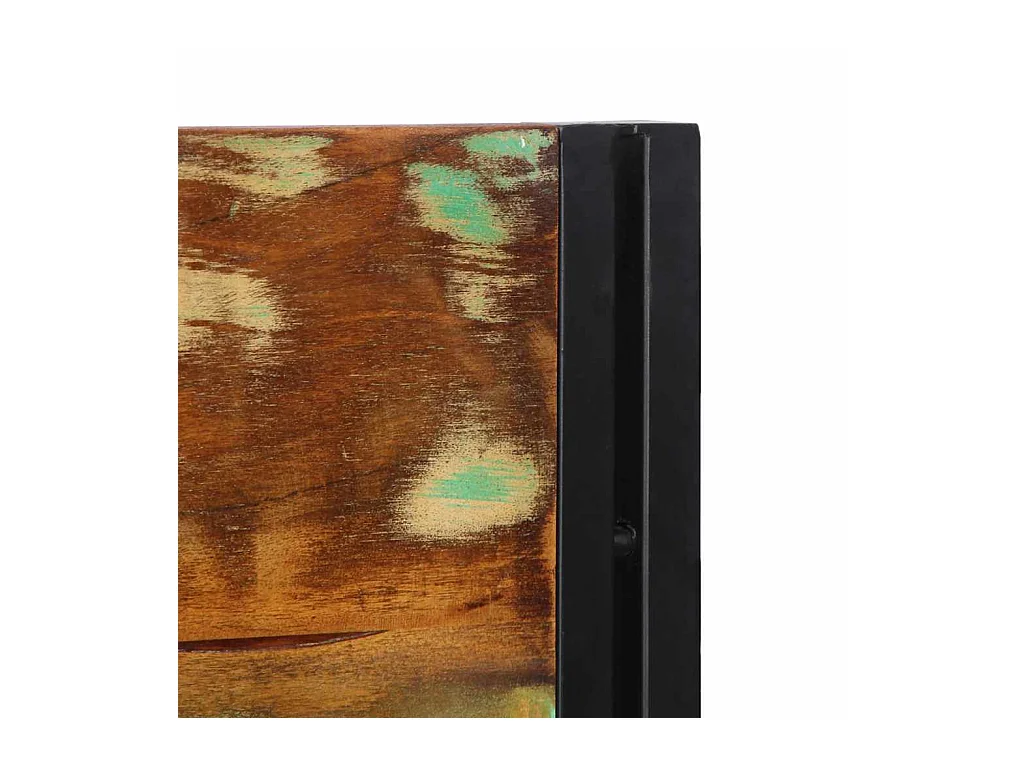 Testiera 160 cm in Legno Massello di Recupero e Ferro