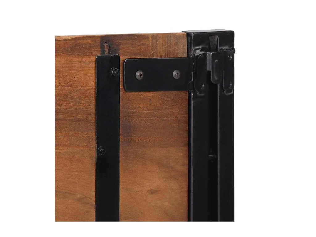 Testiera 160 cm in Legno Massello di Recupero e Ferro