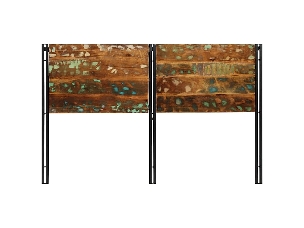 Testiera 160 cm in Legno Massello di Recupero e Ferro