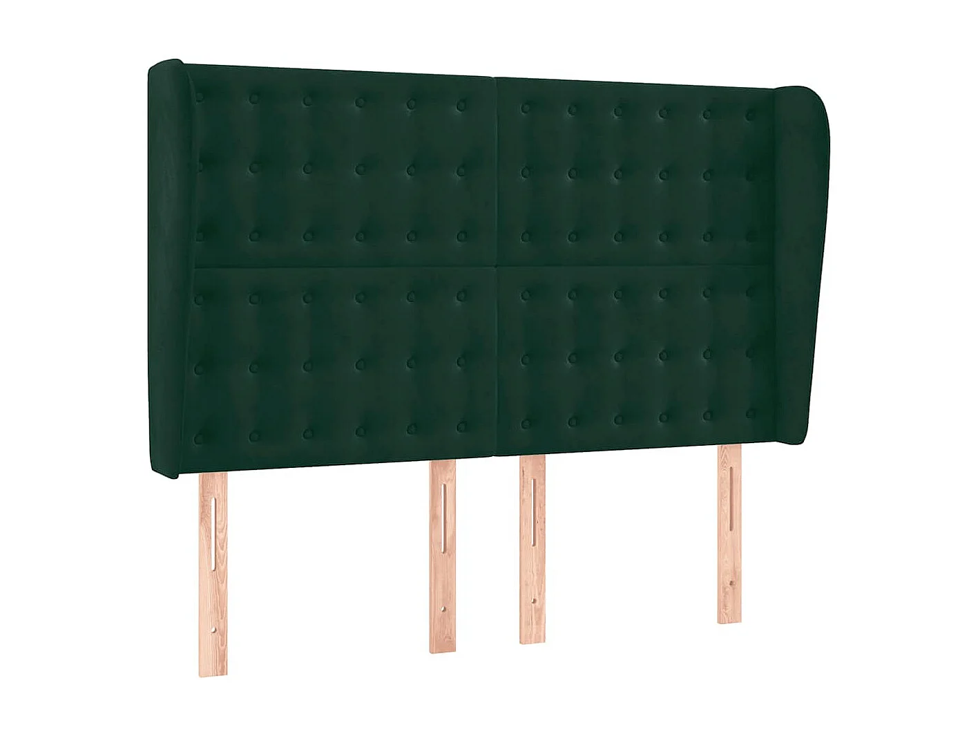 Tête de lit avec oreilles Vert foncé 147x23x118/128 cm Velours