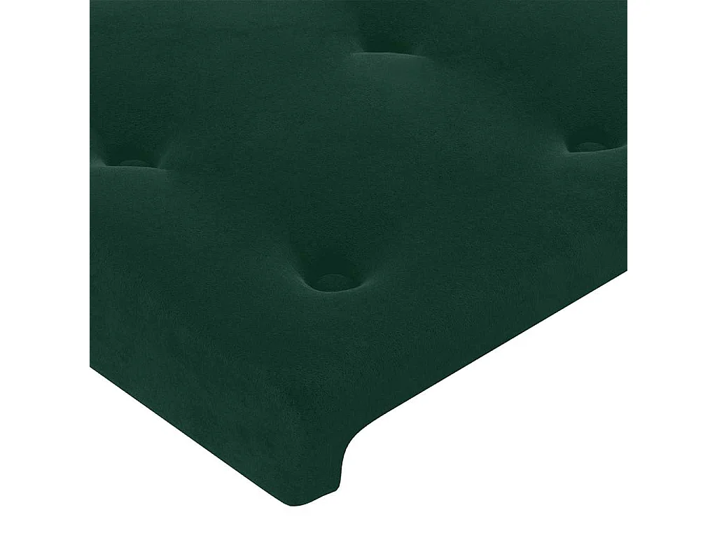 Tête de lit avec oreilles Vert foncé 147x23x118/128 cm Velours