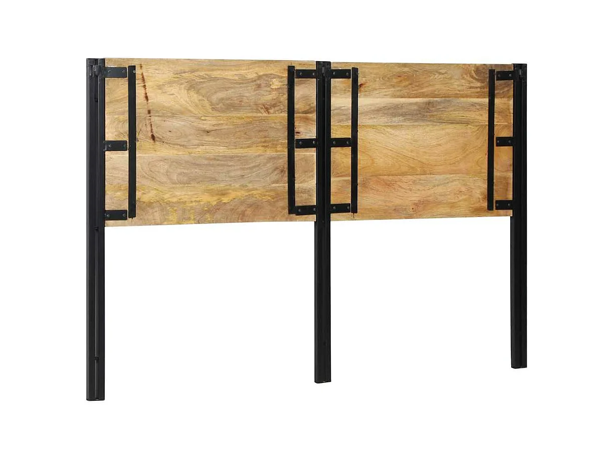 Testiera 160 cm in Legno Massello di Mango e Ferro