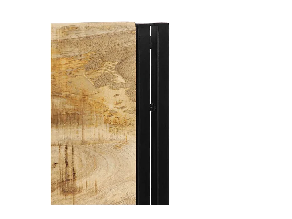 Testiera 160 cm in Legno Massello di Mango e Ferro