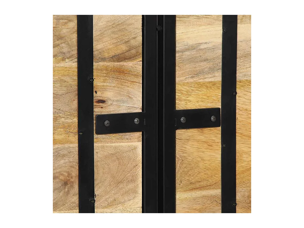 Testiera 160 cm in Legno Massello di Mango e Ferro