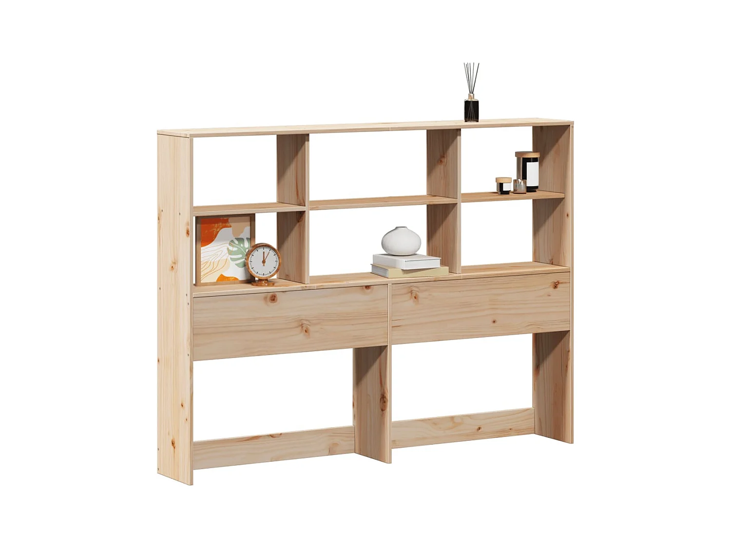 Hoofdbord met opbergruimte 140 cm massief grenenhout