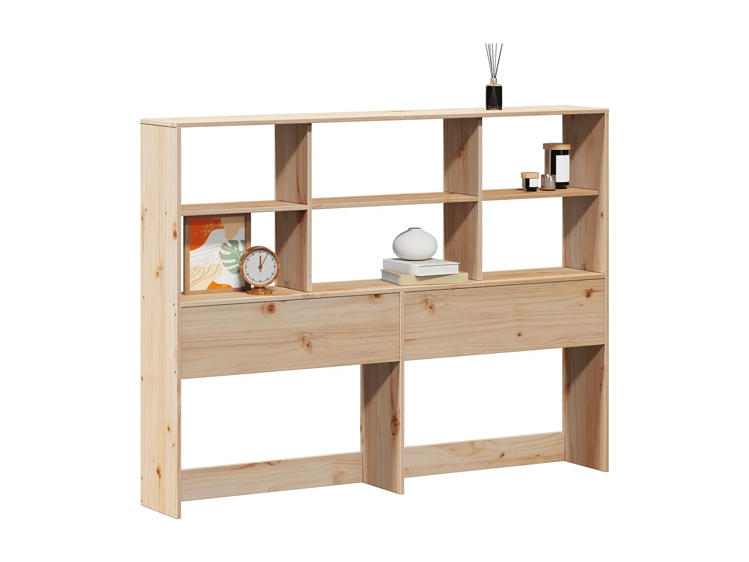 Hoofdbord met opbergruimte 140 cm massief grenenhout