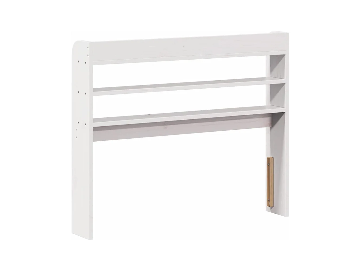 Testiera con Ripiani Bianca 100 cm in Legno Massello di Pino