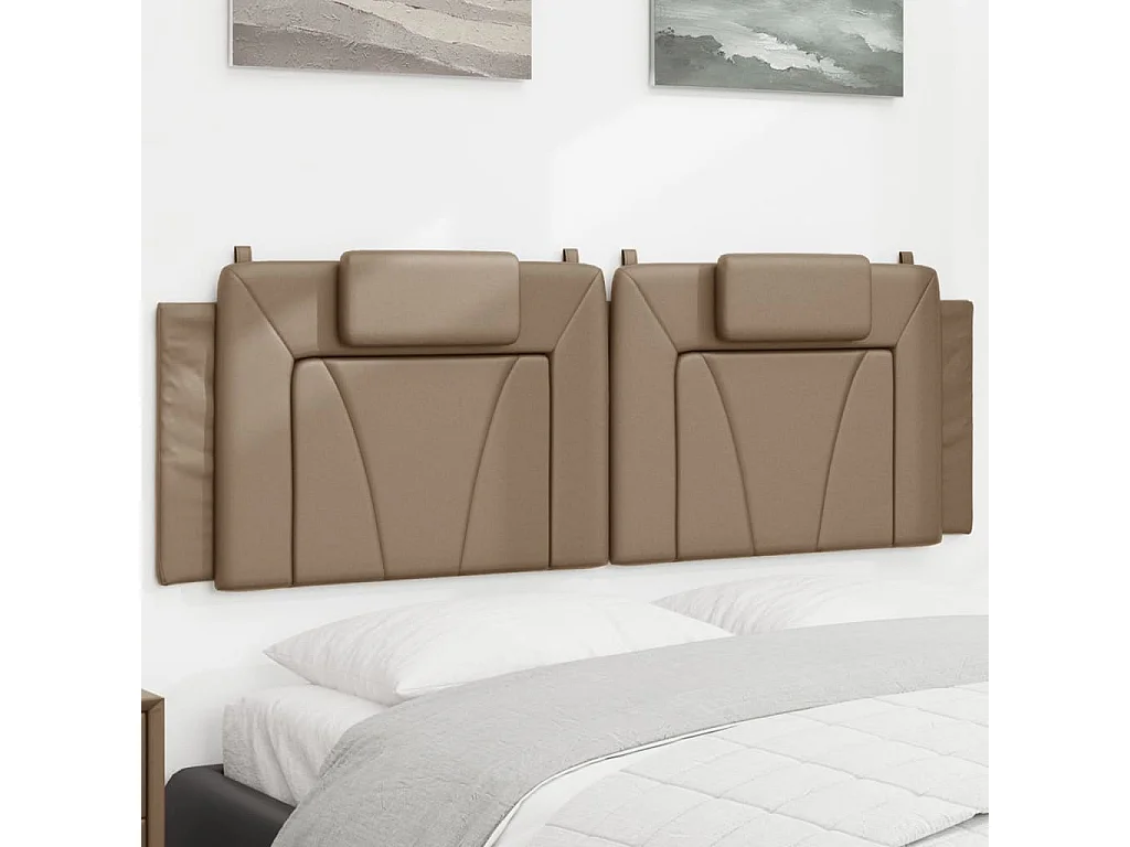 Kopfteil-Kissen "Viana" Cappuccino-Braun 160 cm Kunstleder