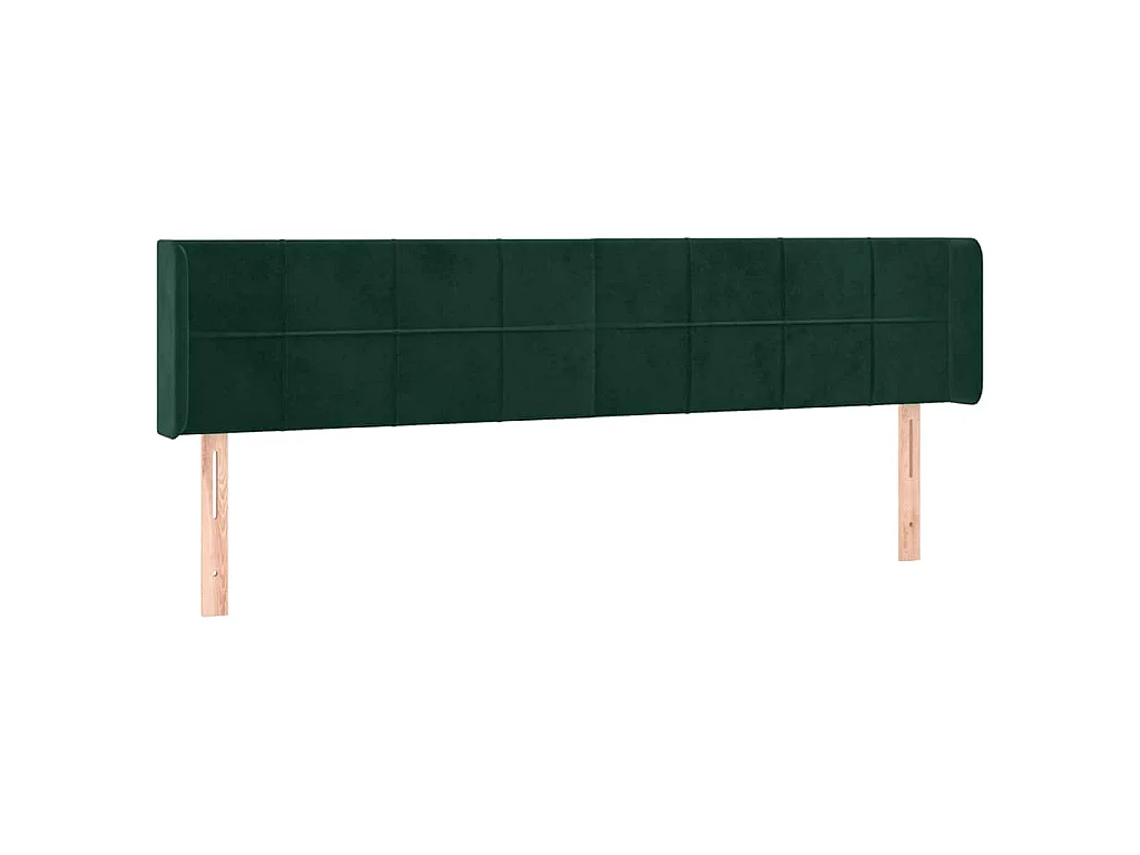 Tête de lit à LED Vert foncé 203x16x78/88 cm Velours