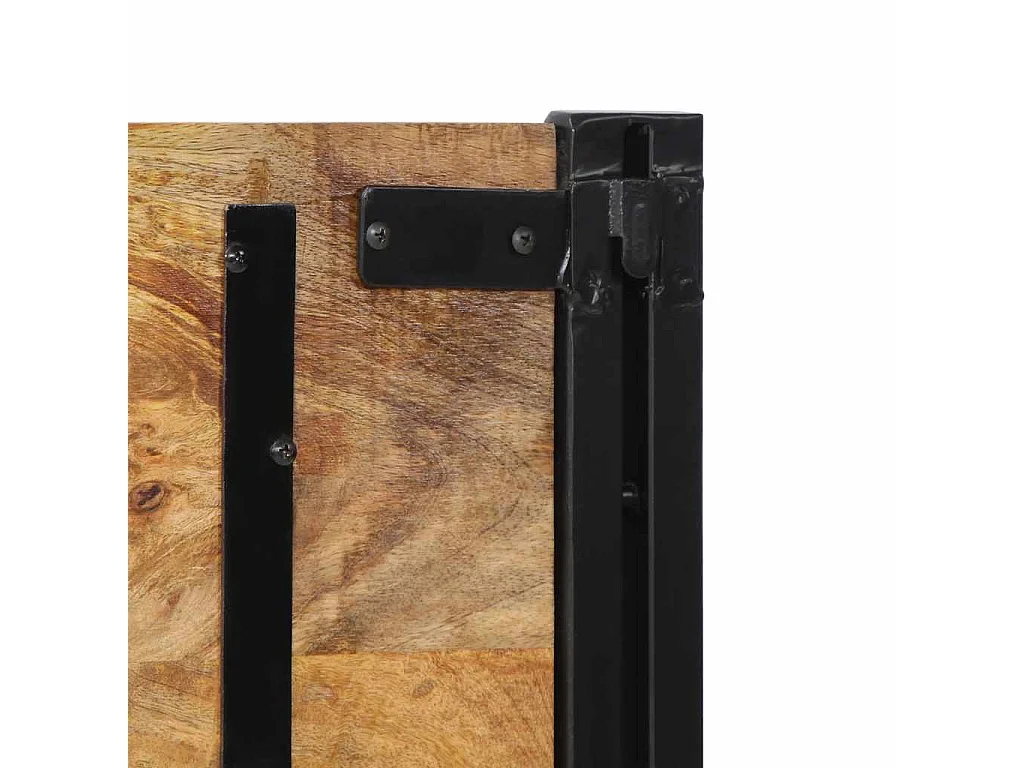 Kopfteil 200 cm Massivholz Mango und Eisen