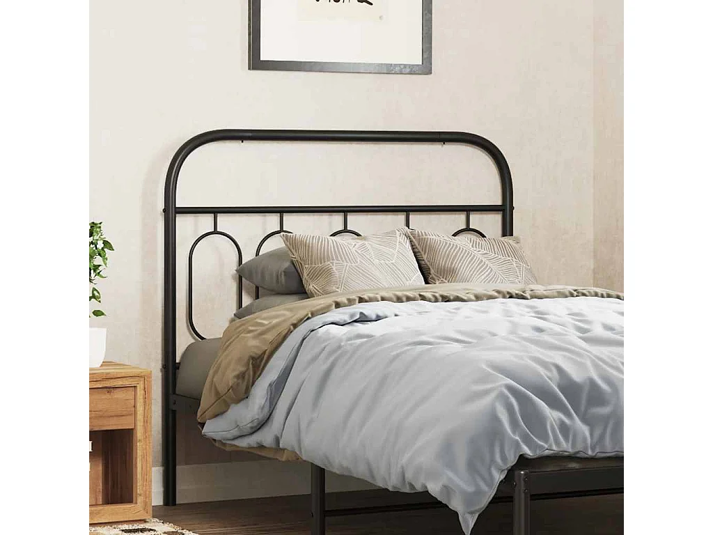 Tête de lit de remplacement métal noir 100 cm