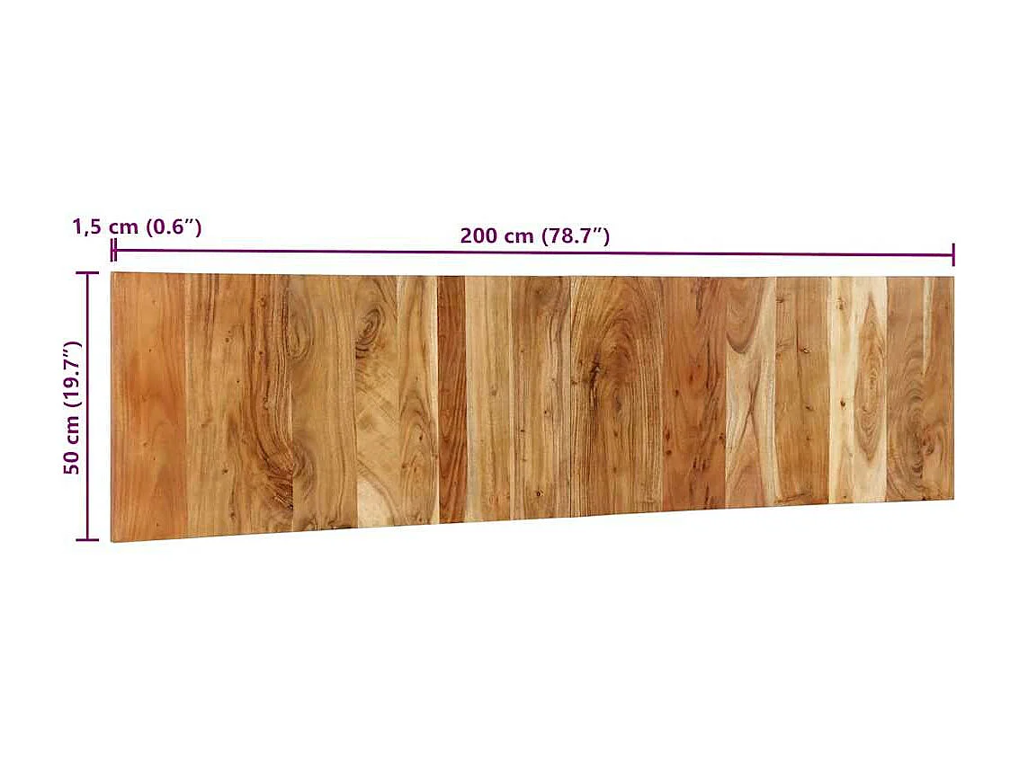 Cabeceira 200 cm Madeira maciça de Acácia