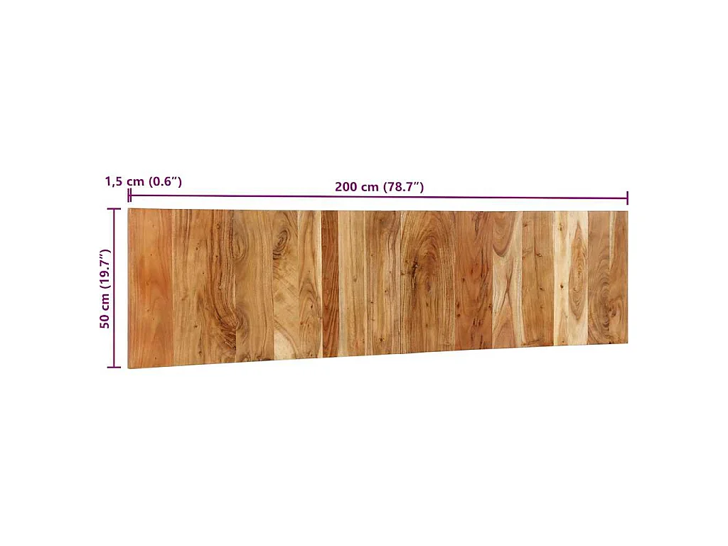 Tête de lit 200 cm bois massif d'acacia