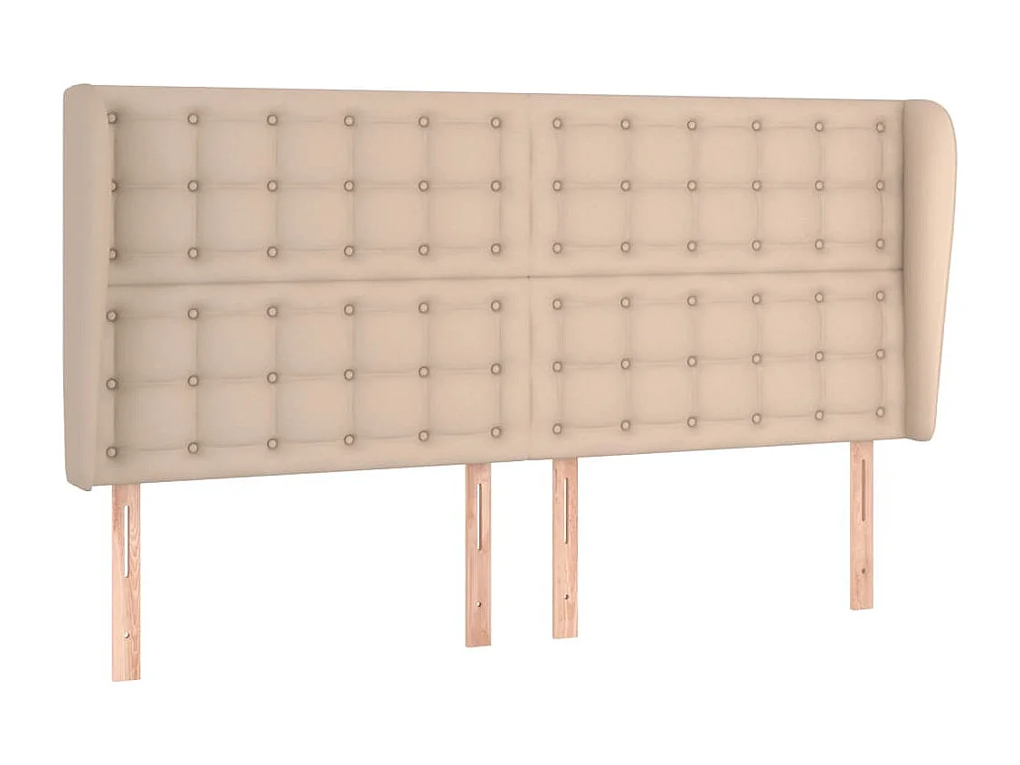 Hoofdbord met randen 203x23x118/128cm kunstleer cappuccinokleur