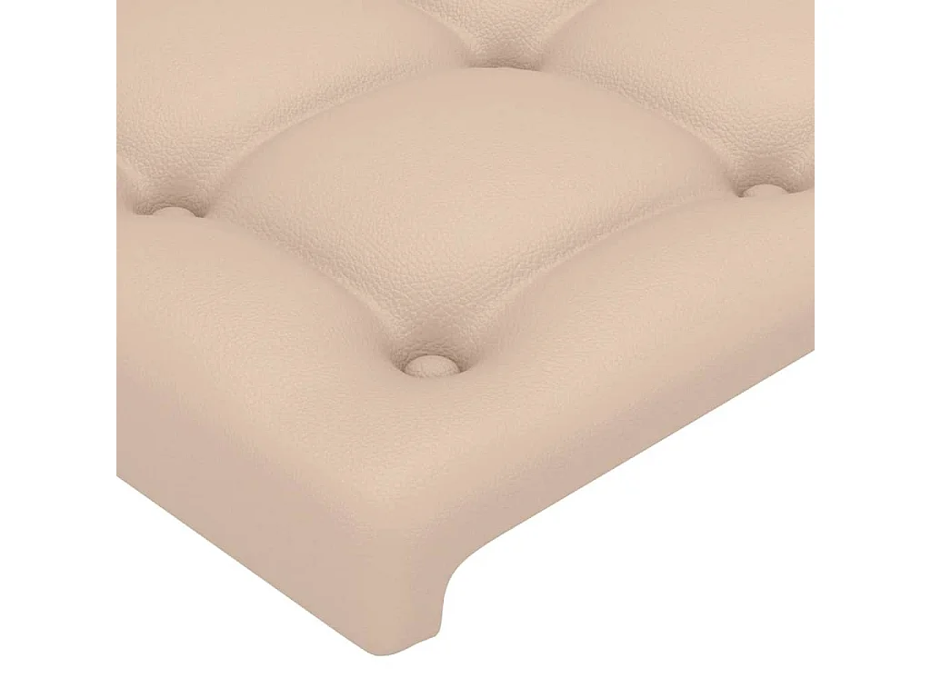 Hoofdbord met randen 203x23x118/128cm kunstleer cappuccinokleur