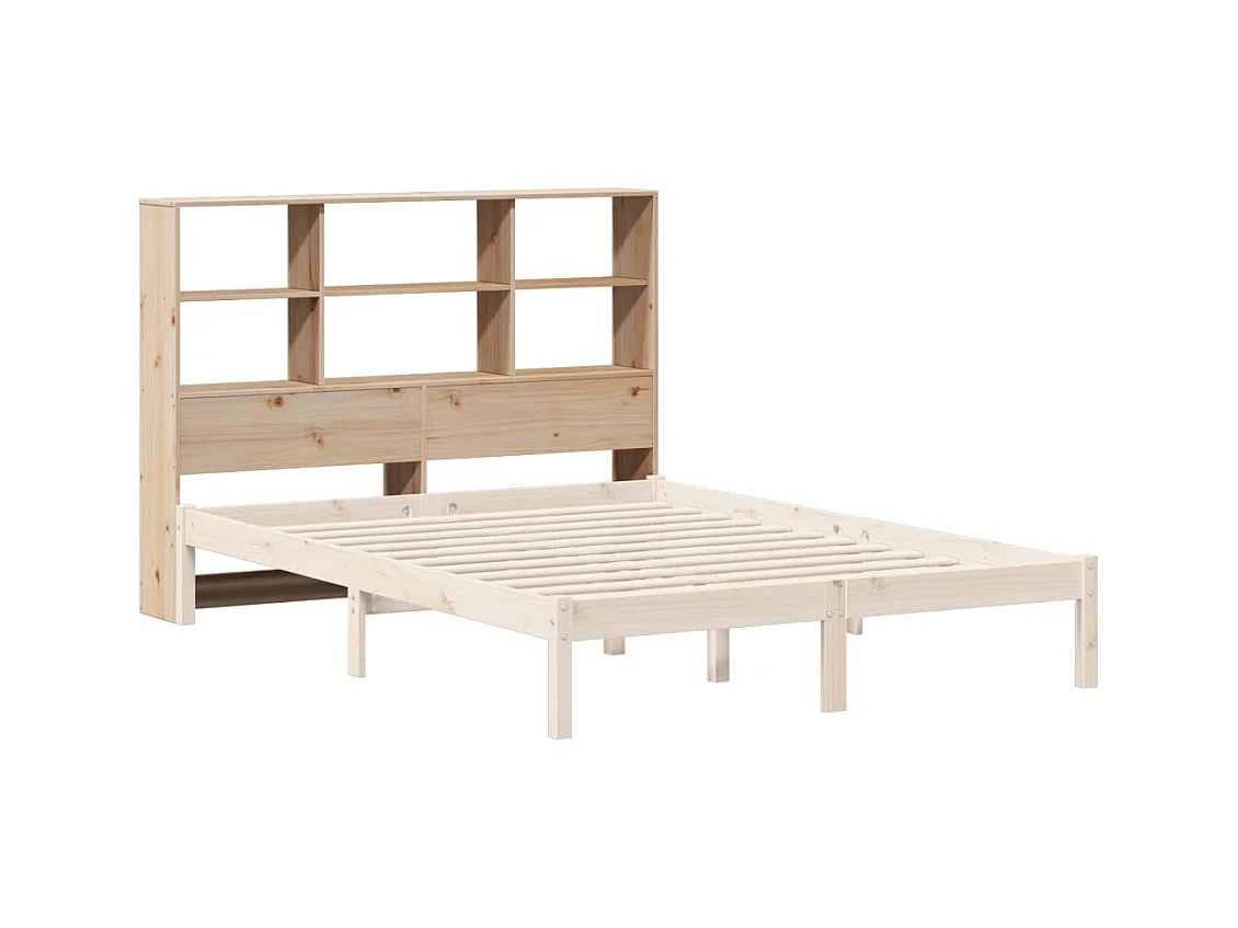 Testiera con Ripiani 160 cm in Legno Massello di Pino