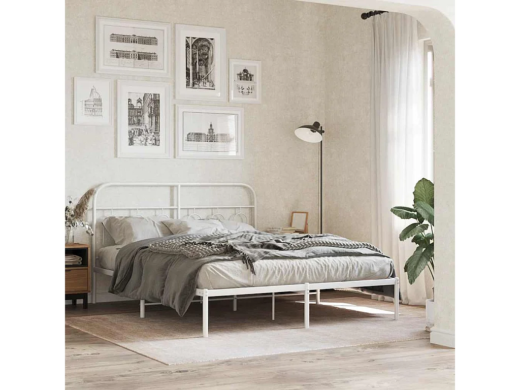 Tête de lit de remplacement métal blanc 137 cm