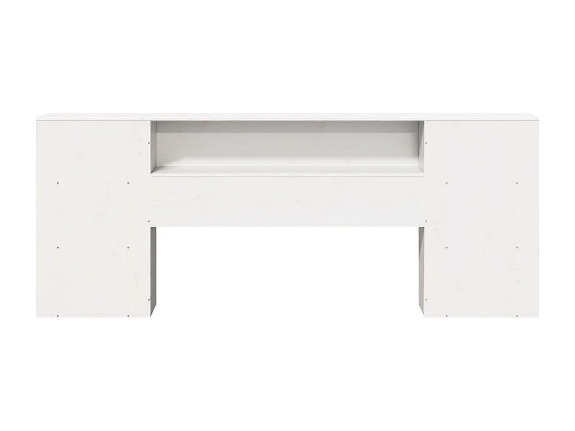 Tête de lit avec rangement blanc 180 cm bois massif de pin