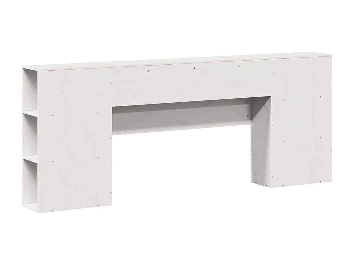 Tête de lit avec rangement blanc 180 cm bois massif de pin