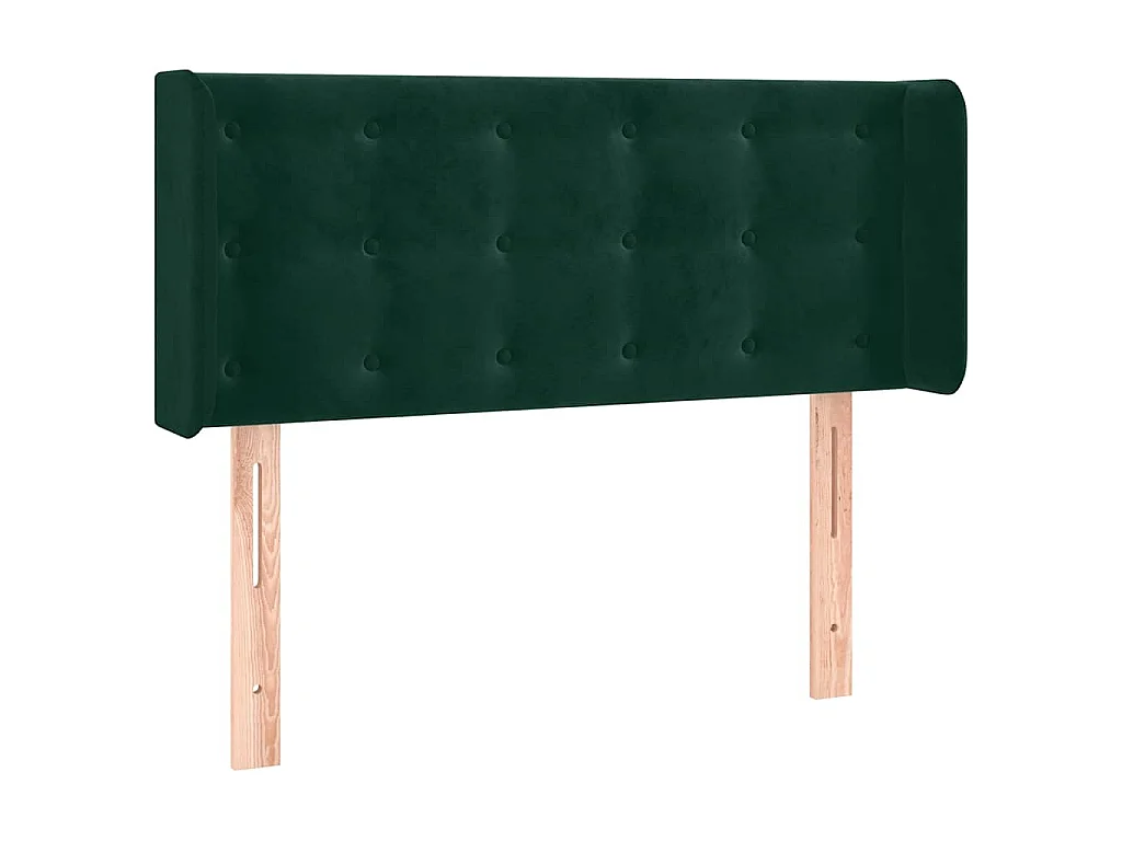 Kopfteil mit Ohren Dunkelgrün 83x16x78/88 cm Samt