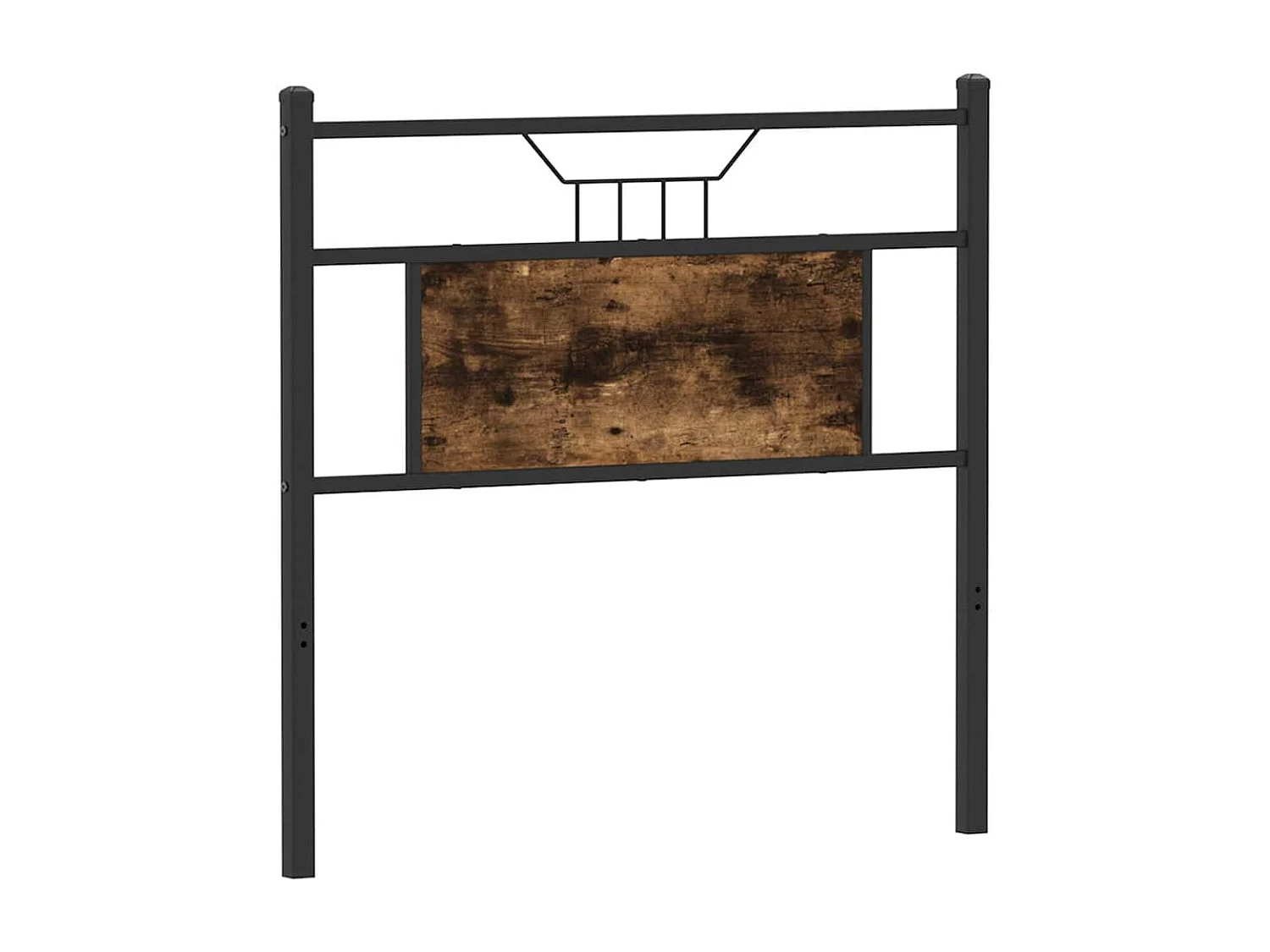 Hoofdbord 80 cm bewerkt hout en staal gerookt eikenkleurig