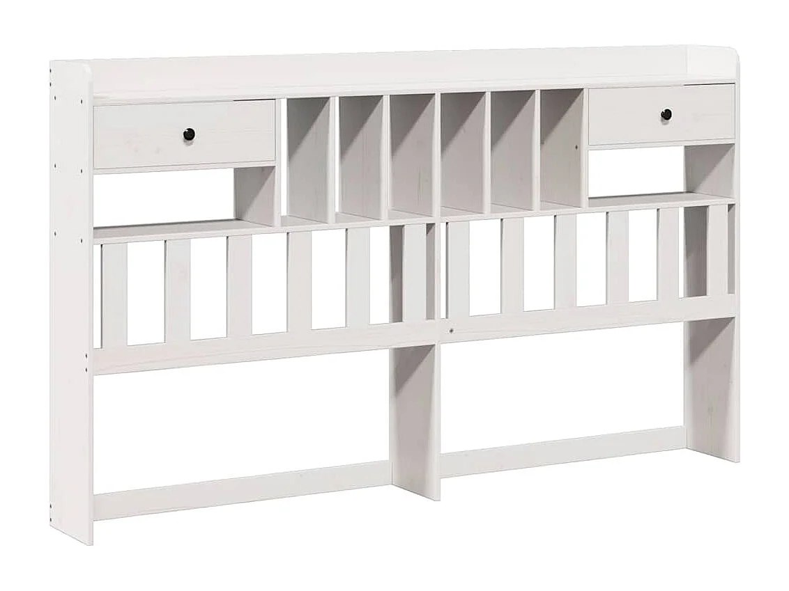 Hoofdbord met opbergruimte 180 cm massief grenenhout wit