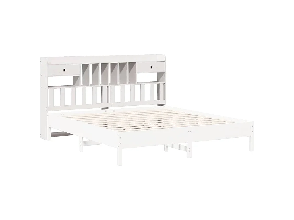 Hoofdbord met opbergruimte 180 cm massief grenenhout wit