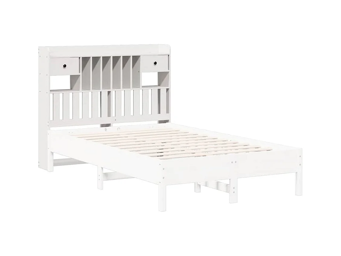 Cabecero de cama almacenaje madera maciza pino blanco 135 cm
