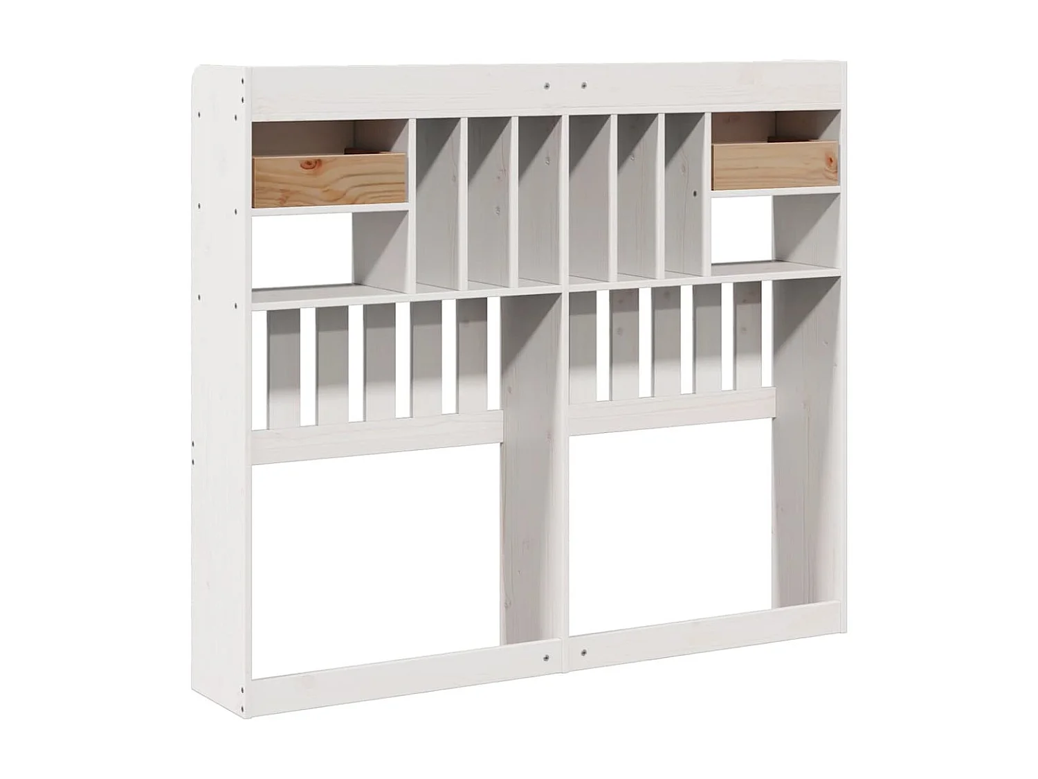 Hoofdbord met opbergruimte 135 cm massief grenenhout wit