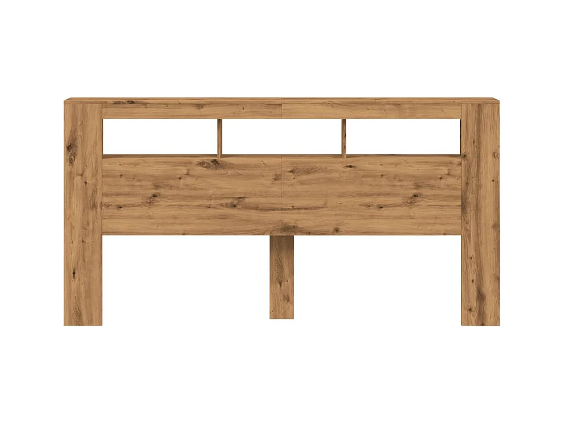 Tête de lit à LED chêne artisanal 200x18,5x103,5 cm