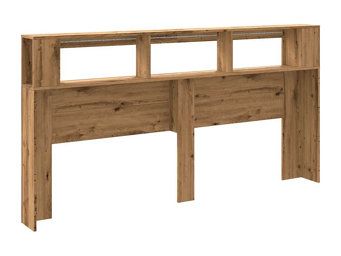 LED-Kopfteil Artisan-Eiche 200x18,5x103,5 cm Holzwerkstoff