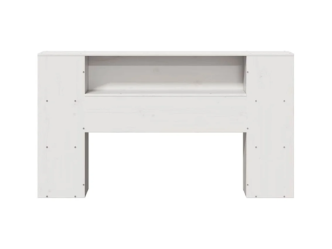 Tête de lit avec rangement blanc 150 cm bois massif de pin