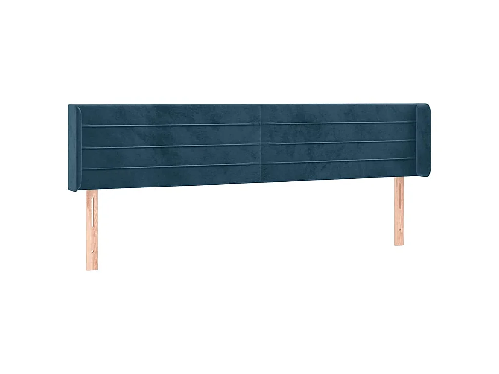 Tête de lit à LED Bleu foncé 183x16x78/88 cm Velours