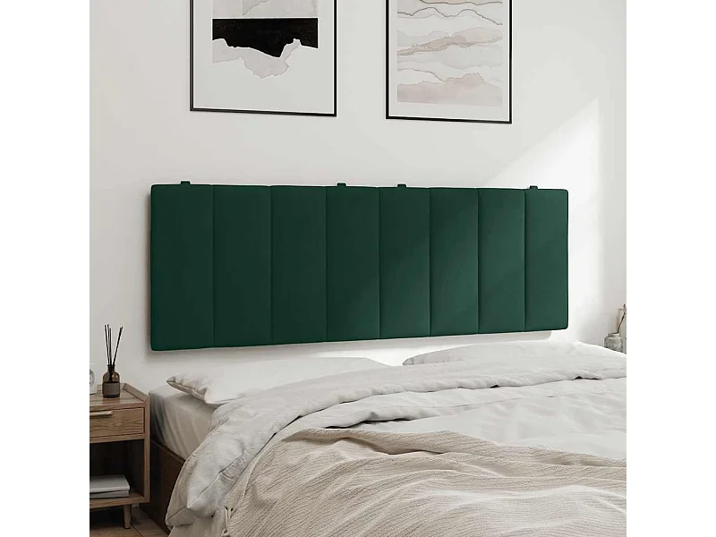 Coussin de tête de lit Hanko vert foncé 120 cm velours