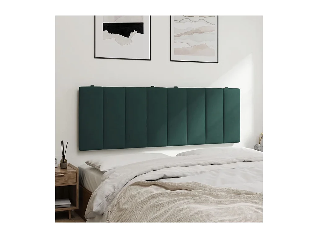 Kopfteil-Kissen "Hanko" Dunkelgrün 120 cm Samt