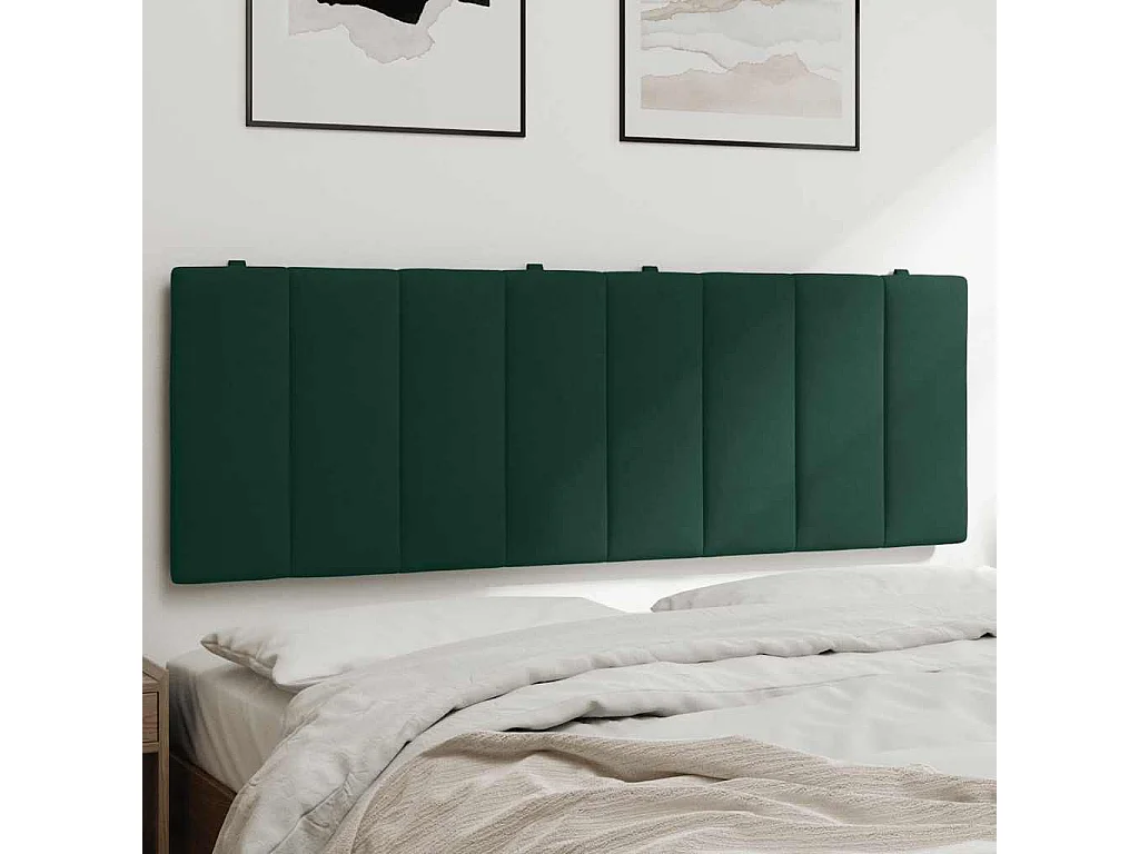 Coussin de tête de lit Hanko vert foncé 120 cm velours