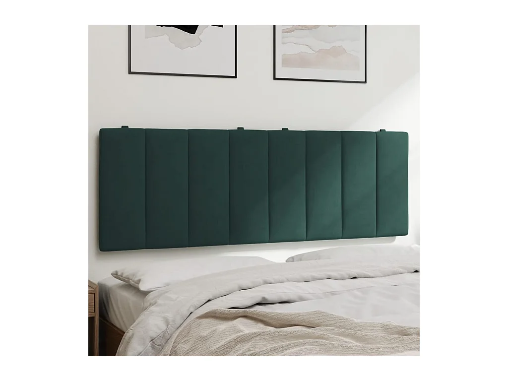 Coussin de tête de lit vert foncé 120 cm velours