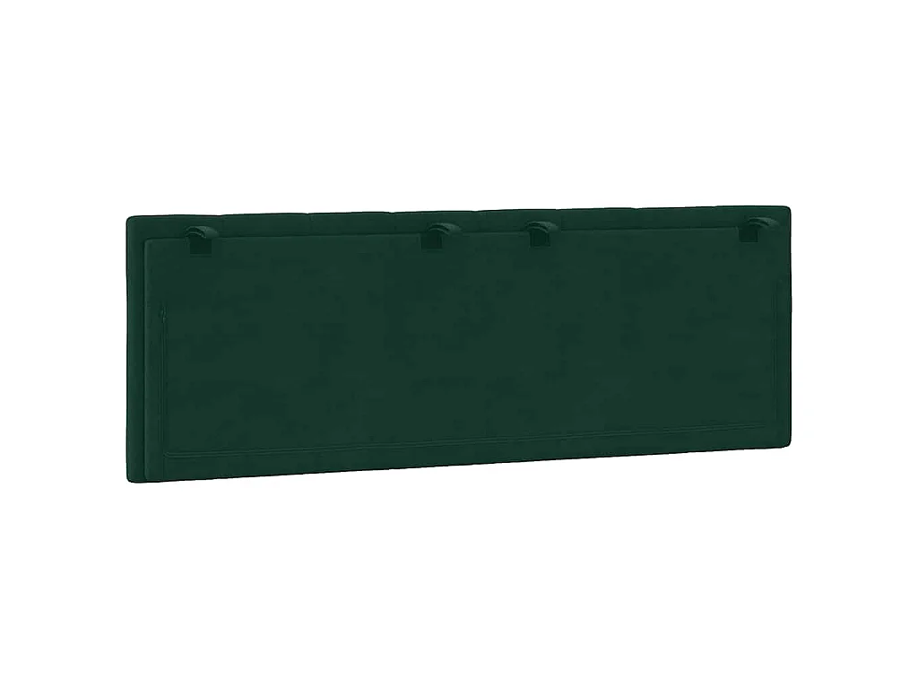Coussin de tête de lit Hanko vert foncé 120 cm velours