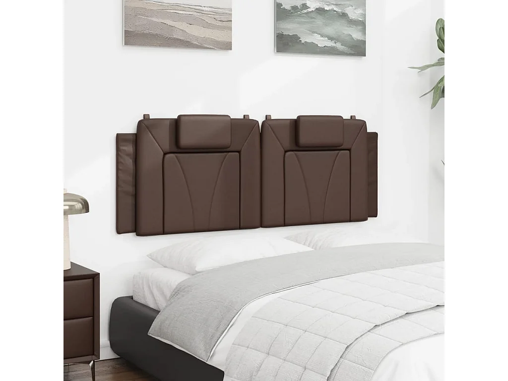 Hoofdbordkussen "Viana" 140 cm kunstleer bruin