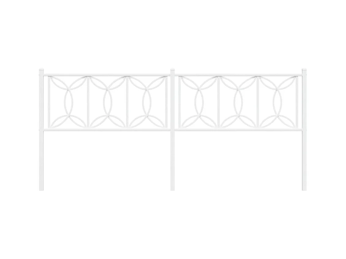 Testiera in Metallo Bianco 200 cm