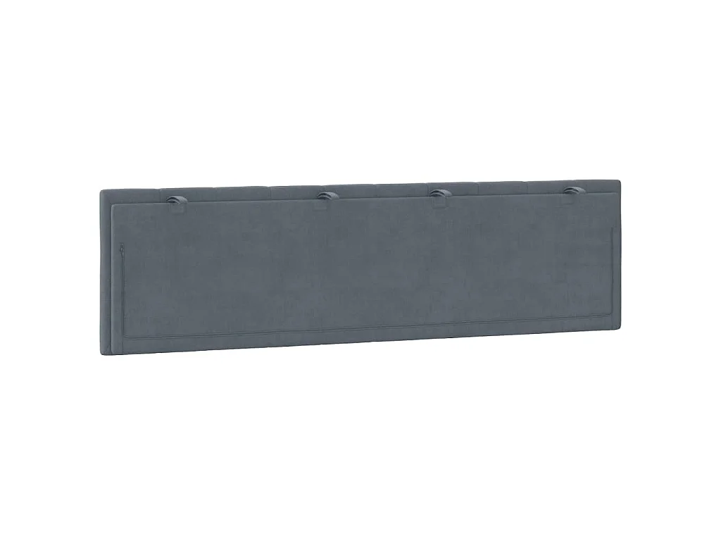 Coussin de tête de lit Hanko gris foncé 180 cm velours