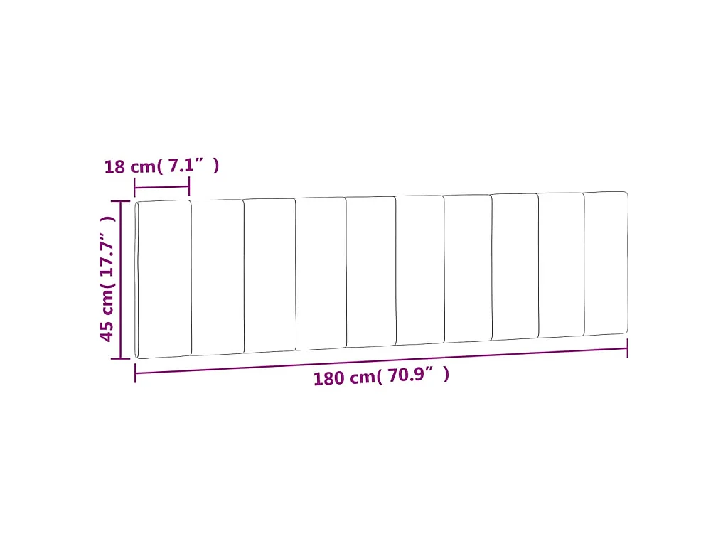 Coussin de tête de lit Hanko gris foncé 180 cm velours