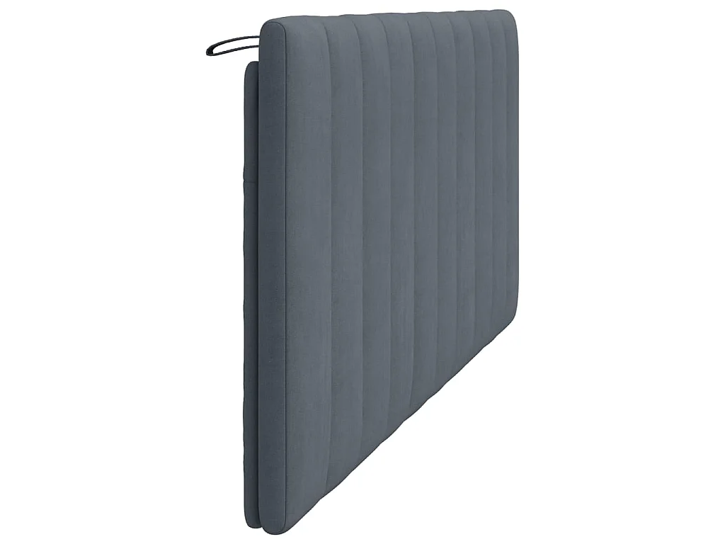 Cabecero de cama acolchado Hanko terciopelo gris oscuro 180 cm