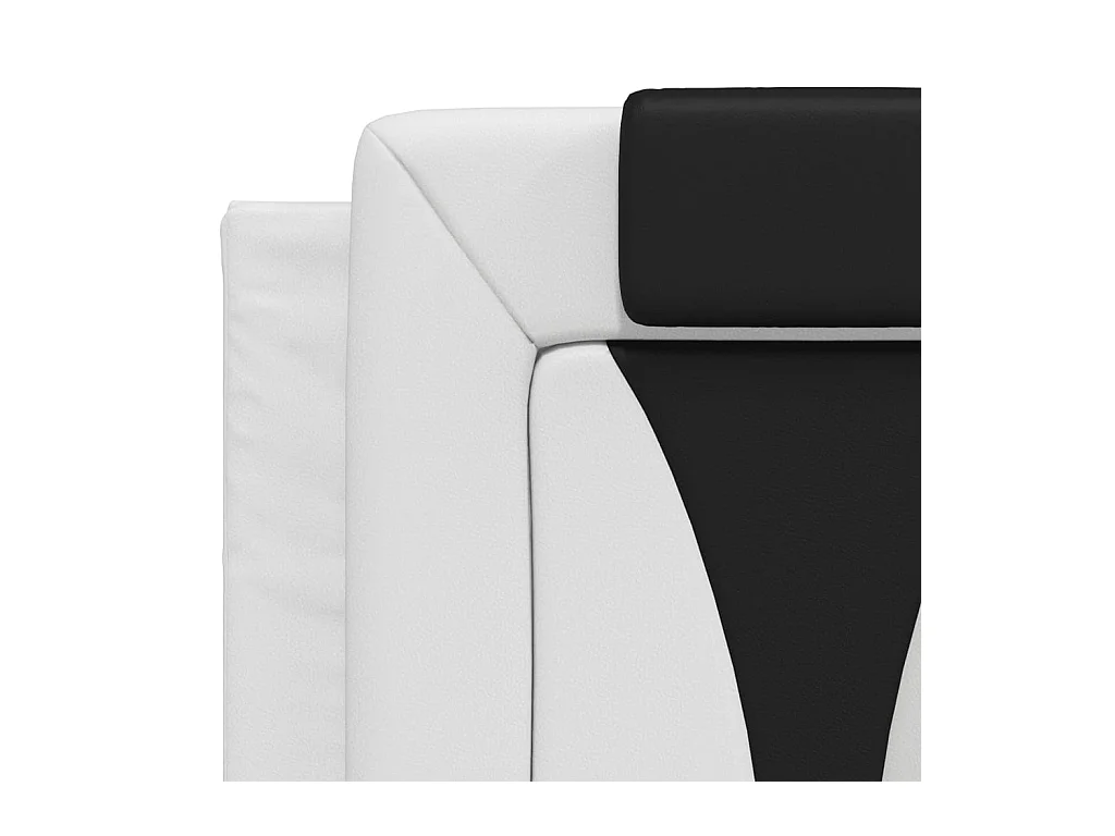 Hoofdbordkussen "Viana" 140 cm kunstleer wit en zwart