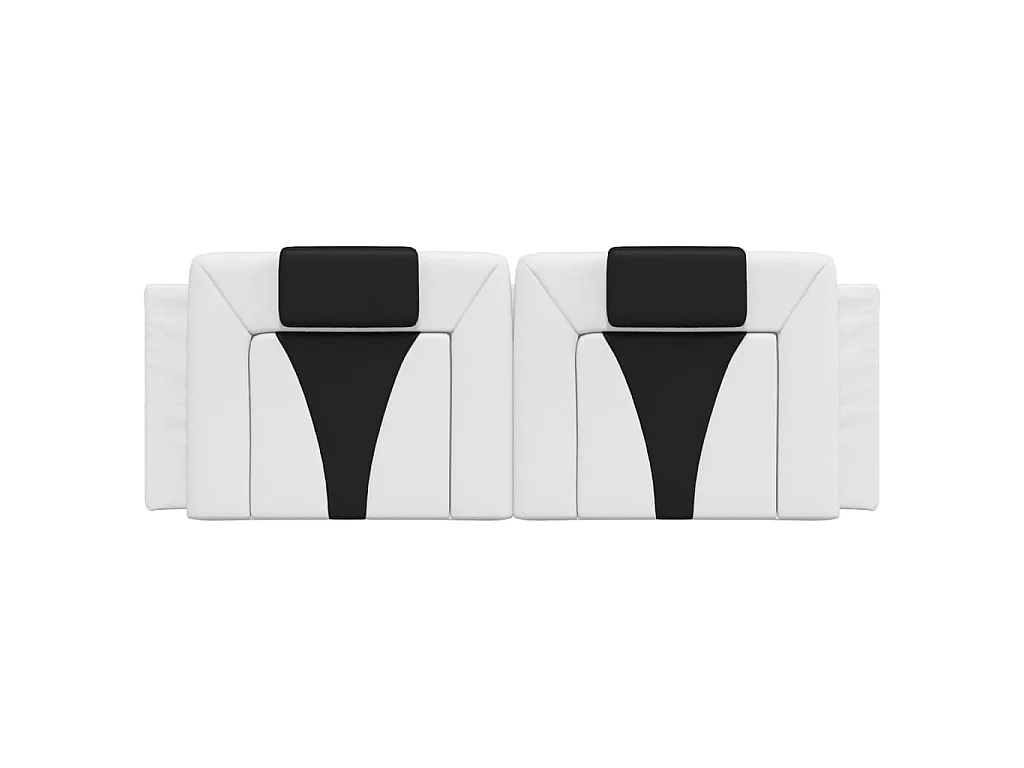 Almofadão de cabeceira Viana 140 cm couro artificial branco e preto