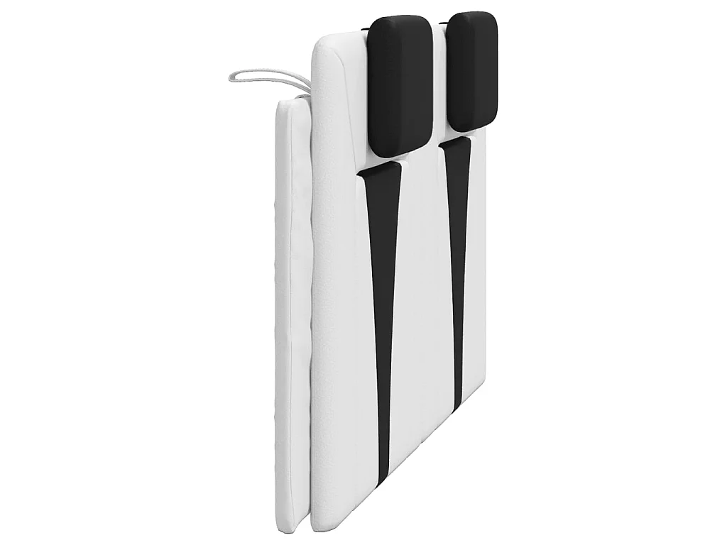 Almofadão de cabeceira Viana 140 cm couro artificial branco e preto
